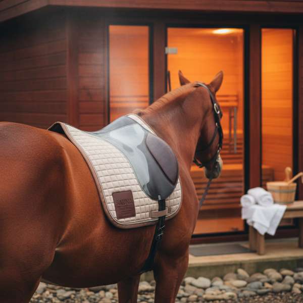 Ein Gelpad/Sattelpad auf einem Pferd