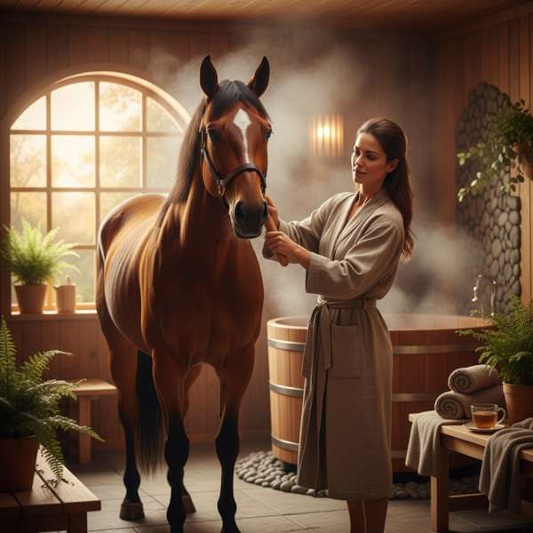 Pferd mit Fellwechsel-Bürste