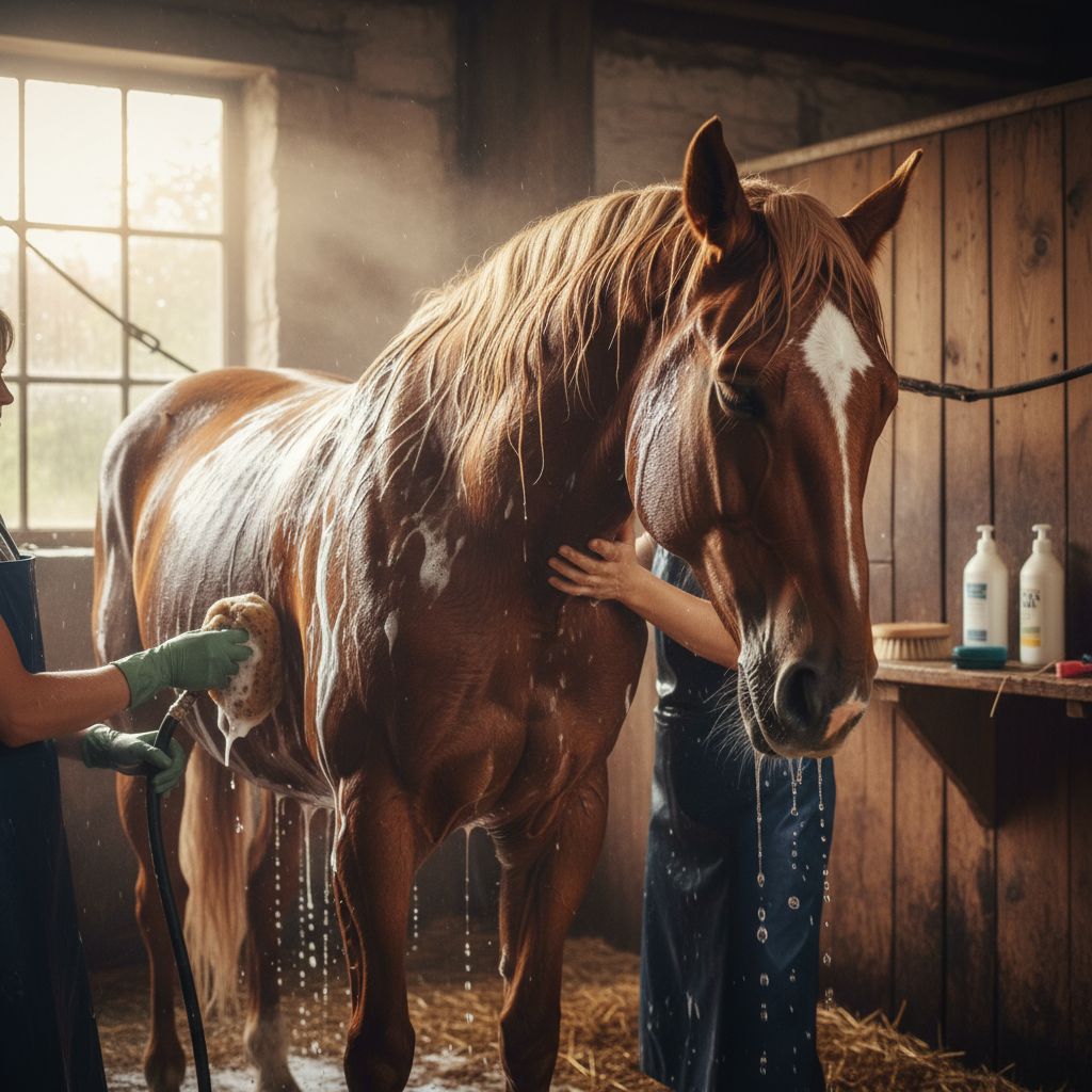 Pferd waschen Shampoo Schimmel