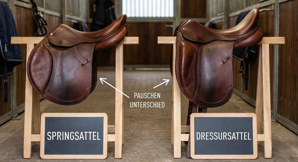 Springsattel Dressursattel Vergleich Pauschen Sitz Unterschied
