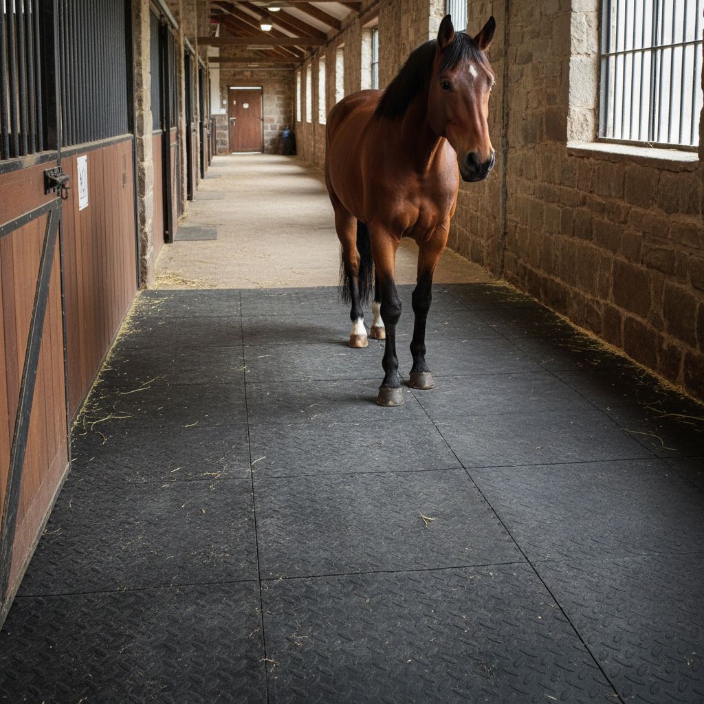 Stallmatte Einbau Pferdebox